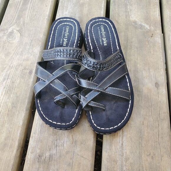 Vintage 90s y2k Bratz Chunky Jammer Platform Strappy Slide Sandals 10 WIDE - Picture 2 of 7